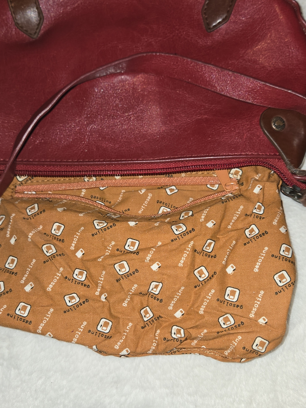 Red Floral Embossed Leather Mini Bag - Picture 5 of 5